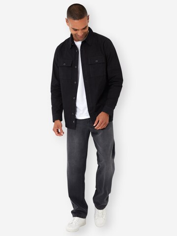 Threadbare Regular Fit Hemdjacke 'Ministry' in Schwarz