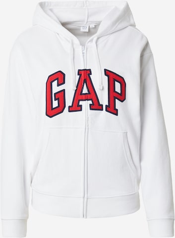 GAP Sweat jacket 'HERITAGE' in White: front