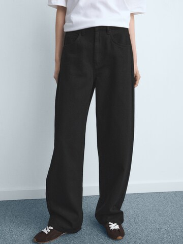 Wide Leg Jean 'Carol' MANGO en noir : devant