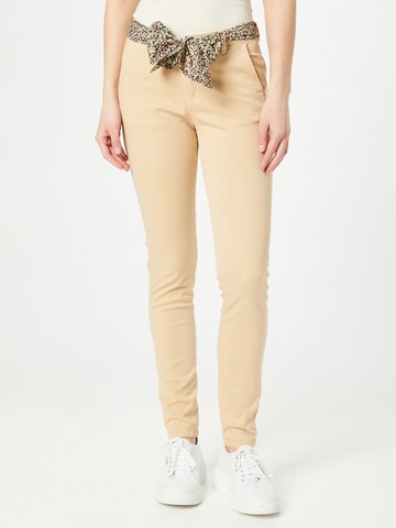 Skinny Pantalon 'DYLI' Le Temps Des Cerises en jaune : devant