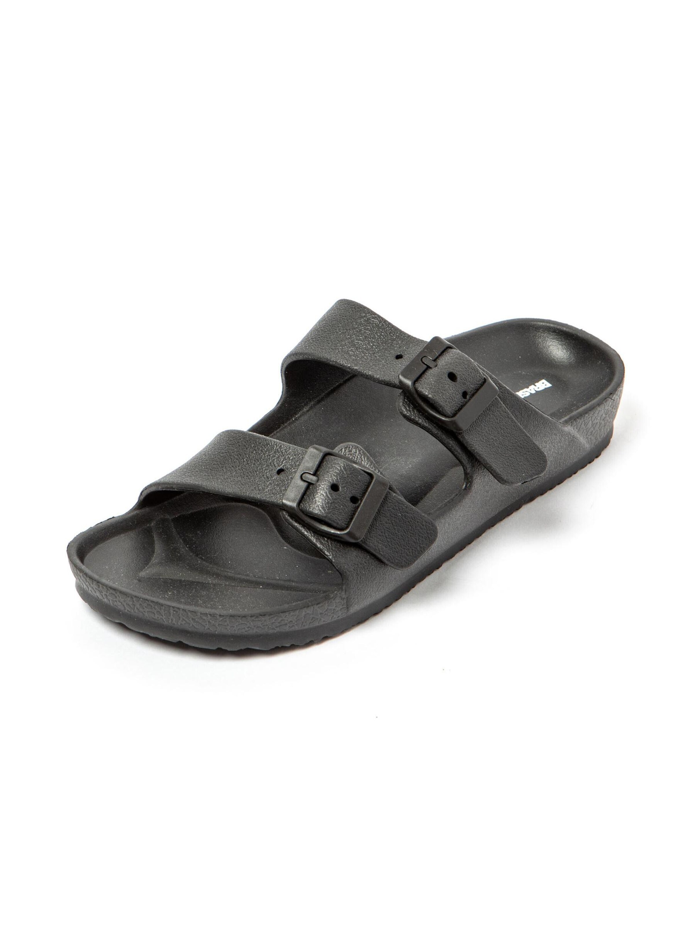 Brasileras Pantolette 'Coastal' in Schwarz: Vorderseite