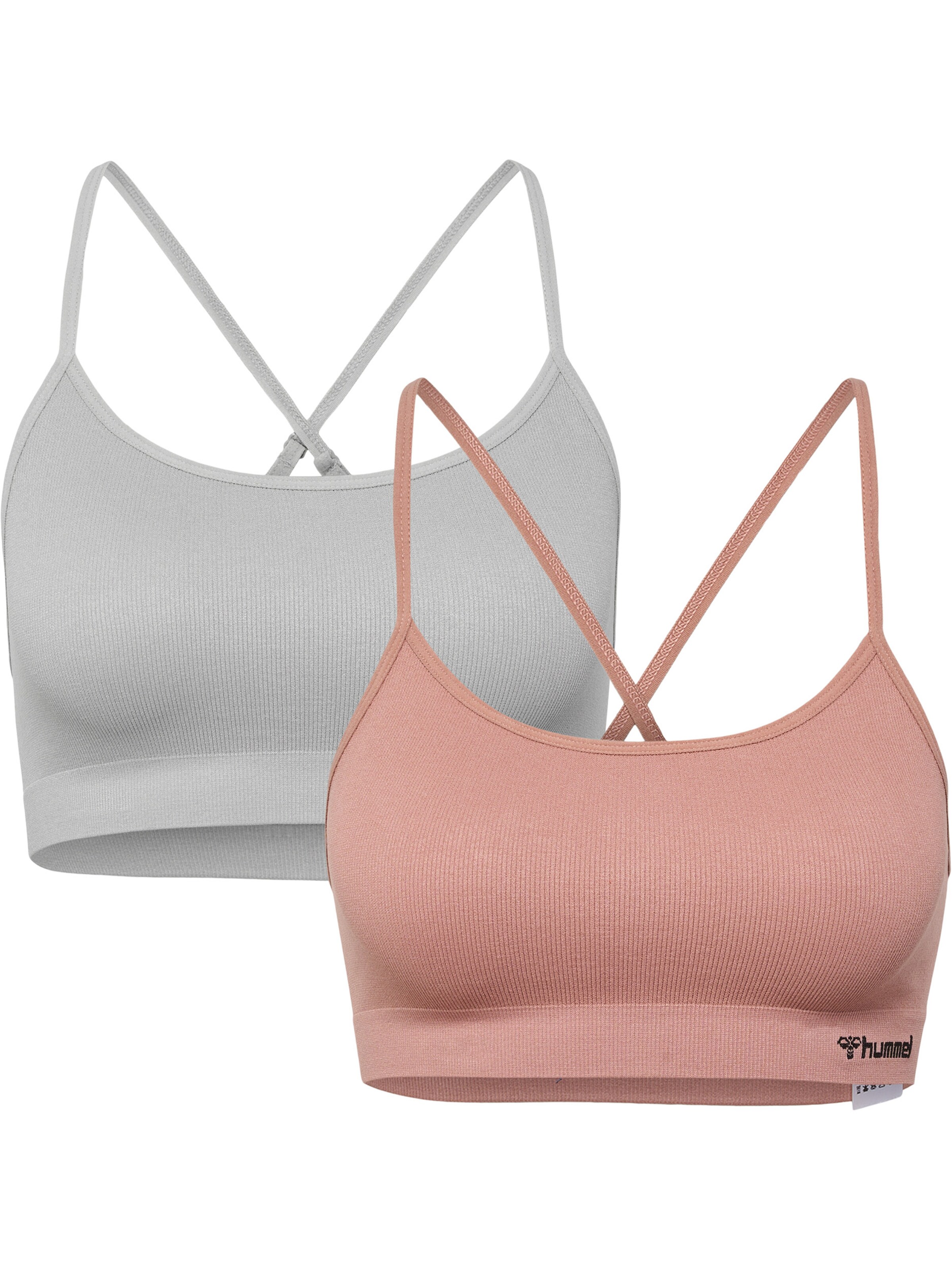 Hummel Bustier Sport-BH 'Juno' in Grau: Vorderseite