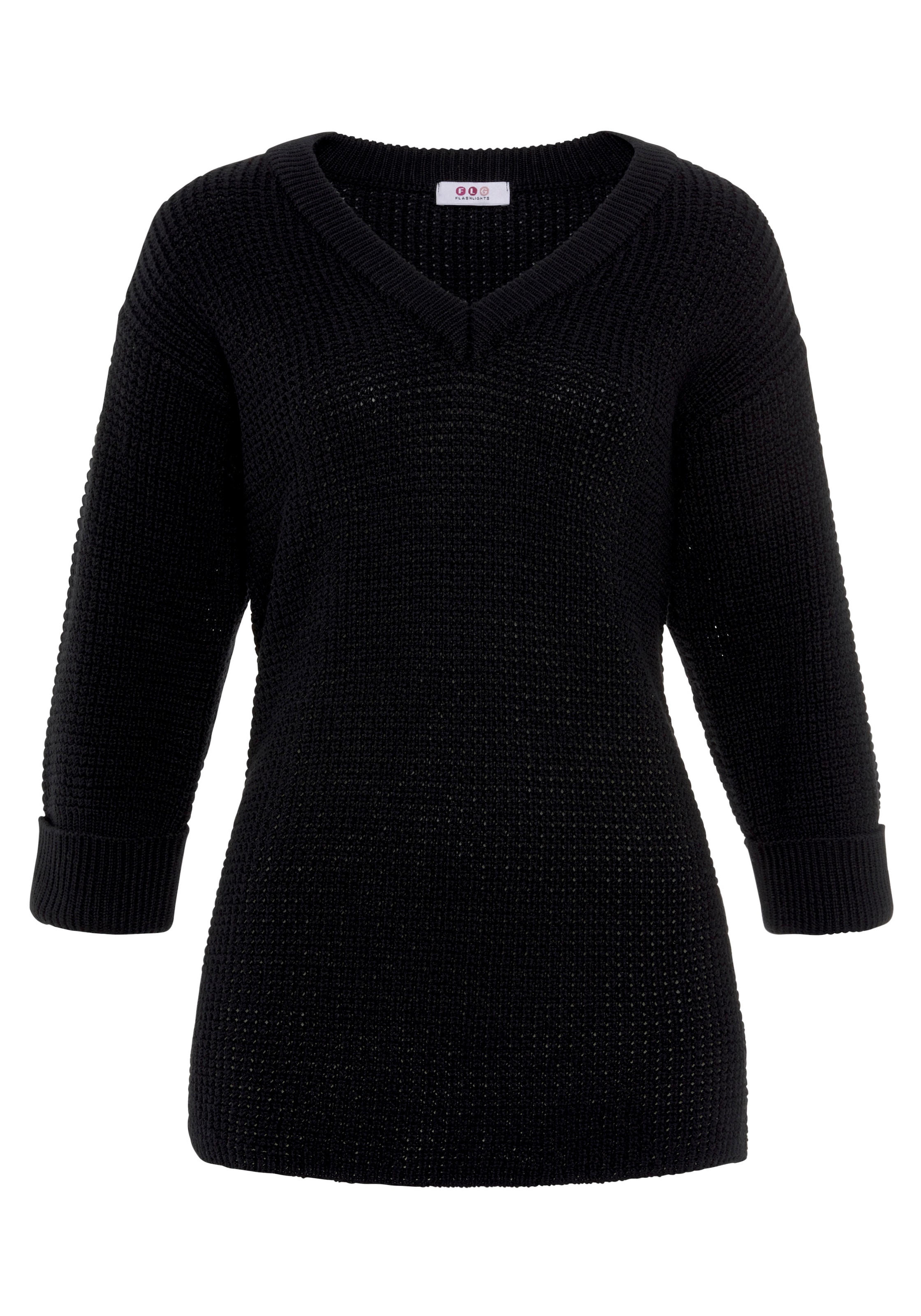 FLASHLIGHTS Pullover in Schwarz: Vorderseite
