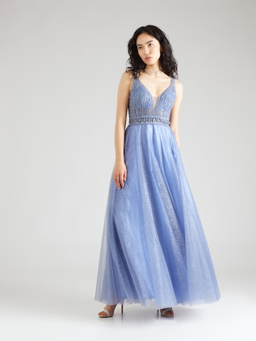 Robe de soirée LUXUAR en bleu : devant