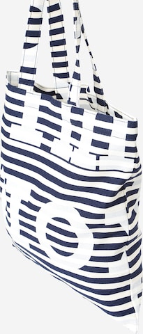 Marimekko - Shopper 'Huopakeltano Tasaraita' em branco: frente