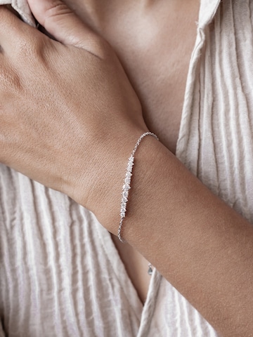 Hey Happiness Armband 'Tennis Glow' in Silber: Vorderseite