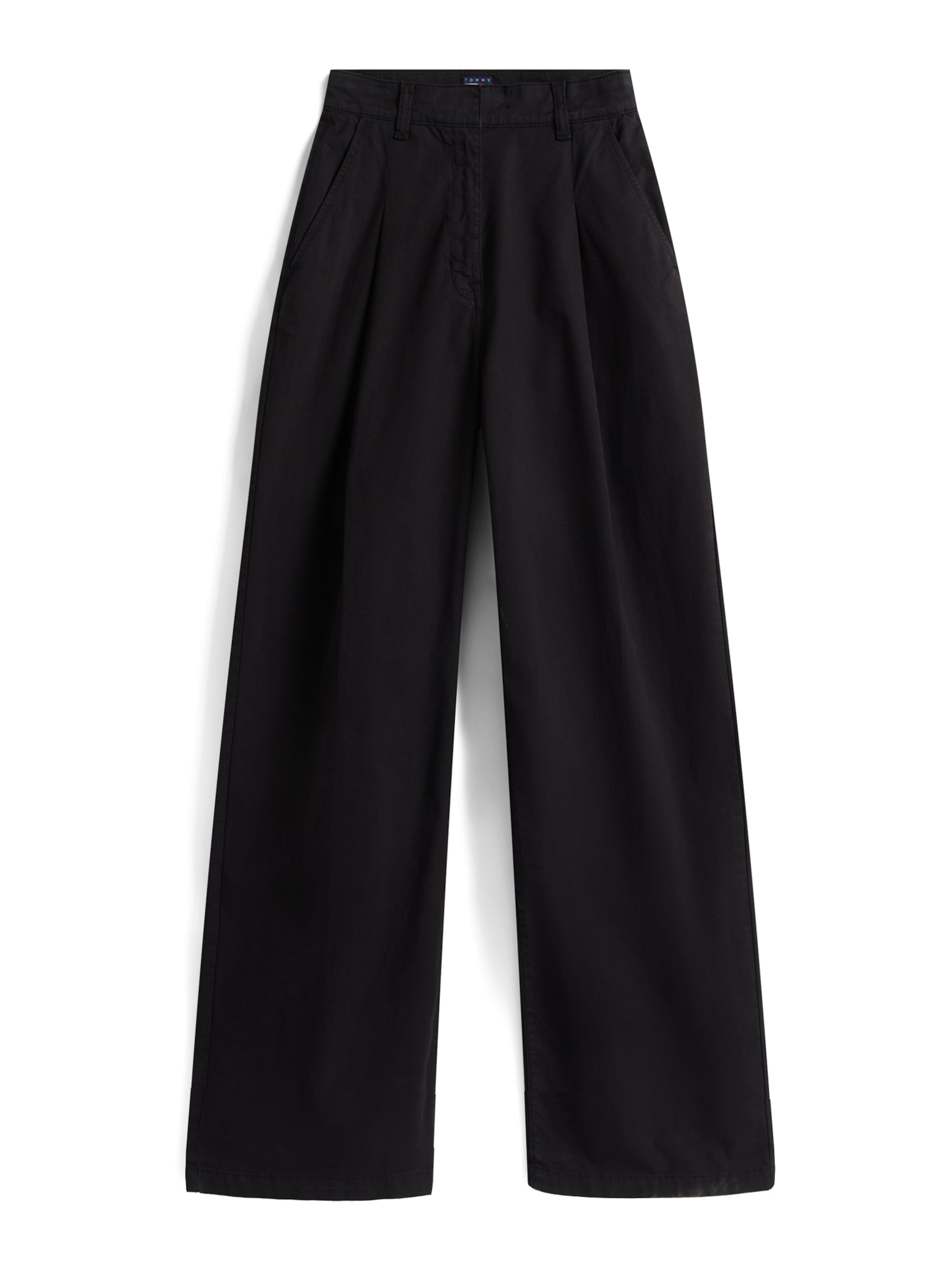 Tommy Jeans Wide leg Pleat-front trousers in Black: front