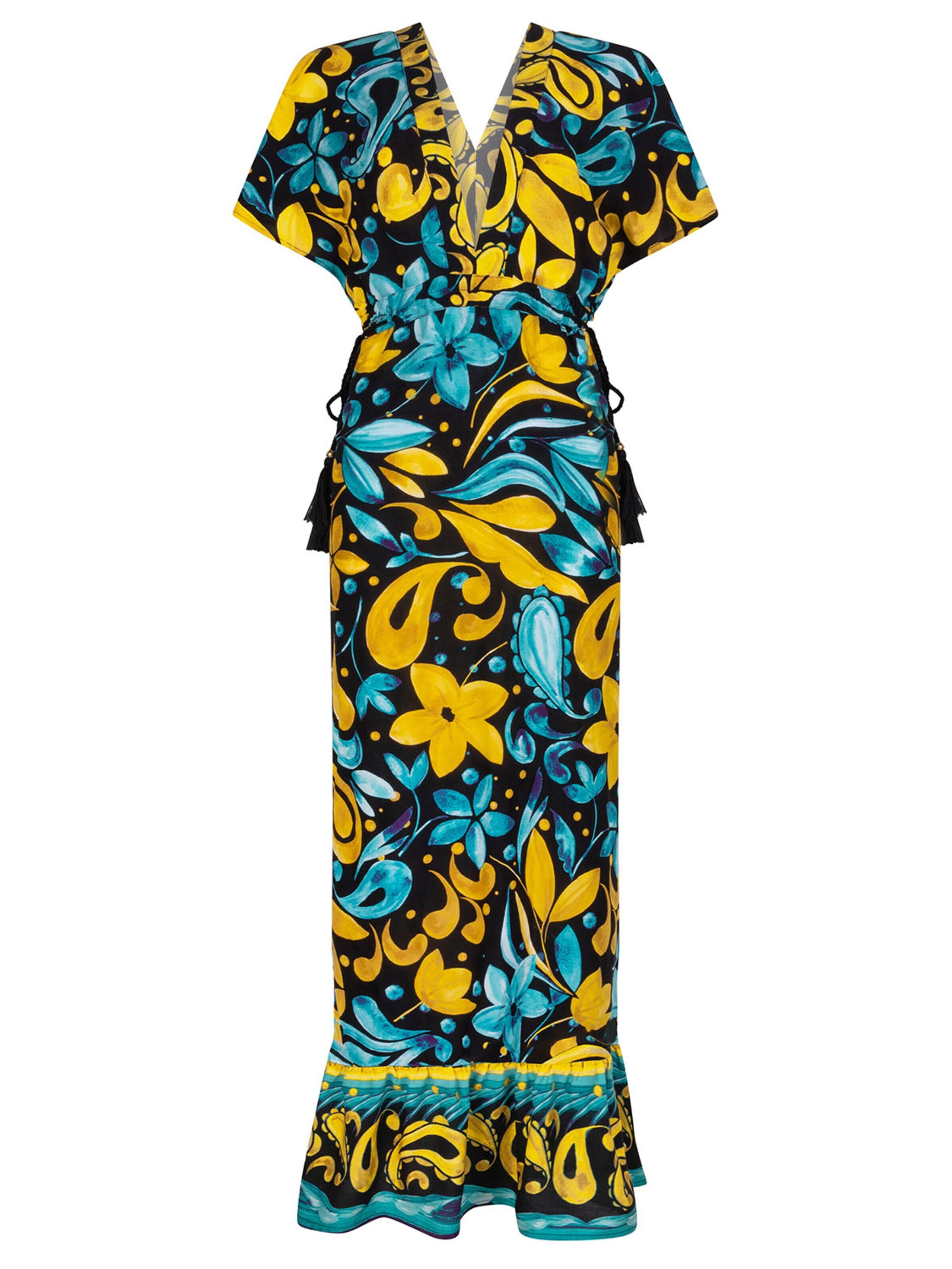 Chic by Lirette Dress 'Kimono dress Frangipani' in Blue