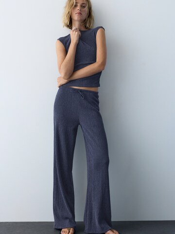 Pull&Bear Široký strih Nohavice - Modrá