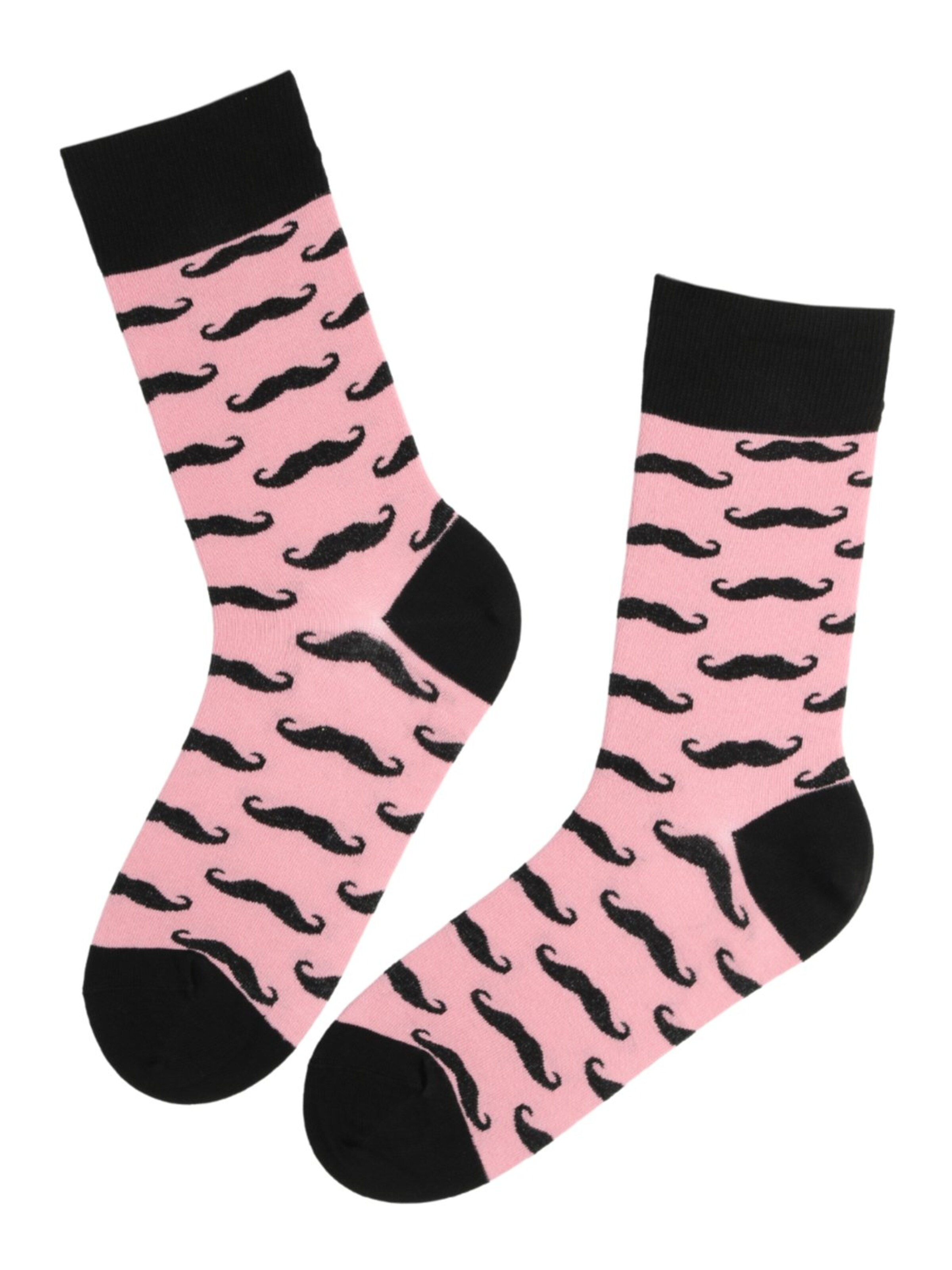 Calzino 'VUNTS men's cotton socks with moustache pattern' di Sokisahtel in rosa: frontale