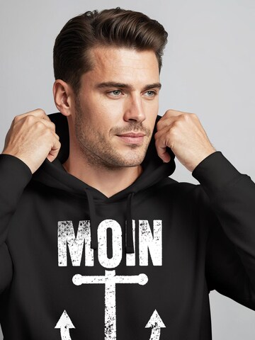 Neverless Sweatshirt 'Moin Anker' in Black