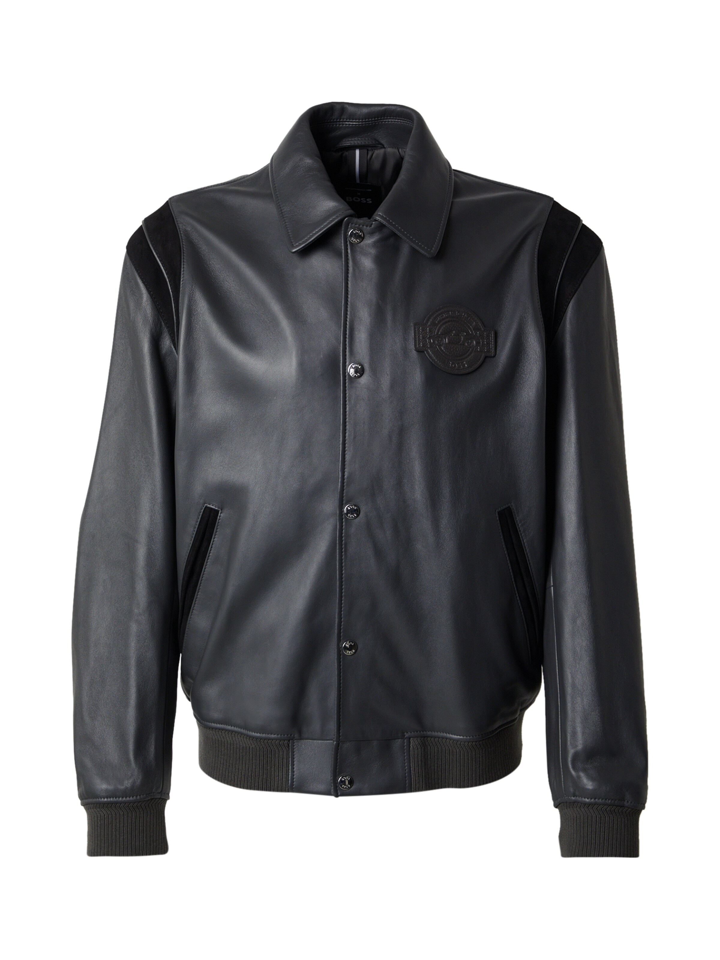 BOSS Демисезонная куртка 'Meon' в Серый: спереди