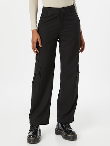 Gina Tricot Loose fit Cargo Pants 'Fanny' in Black: front