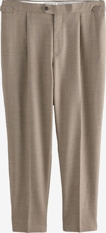 Next Slimfit Bandplooibroek in Beige: voorkant