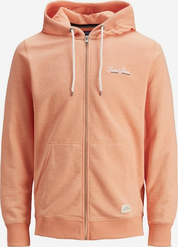 JACK & JONES Zip-Up Hoodie 'Tons' in Orange: front