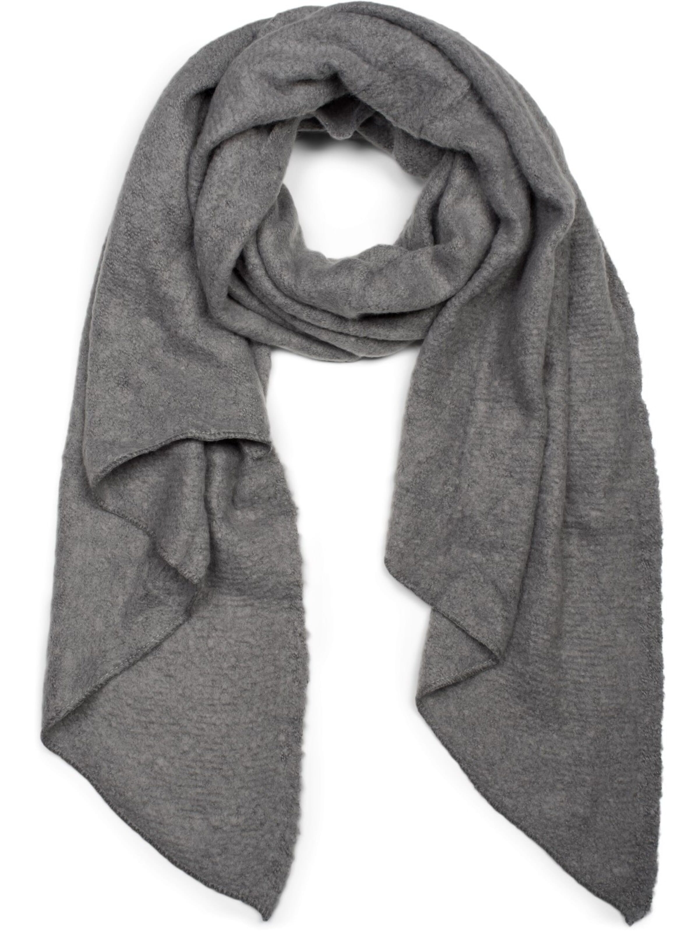 styleBREAKER Oversizeschal 'Asymmetrischer unifarbener Web Schal'‌‌‌‌‌‌ in Grau: Vorderseite