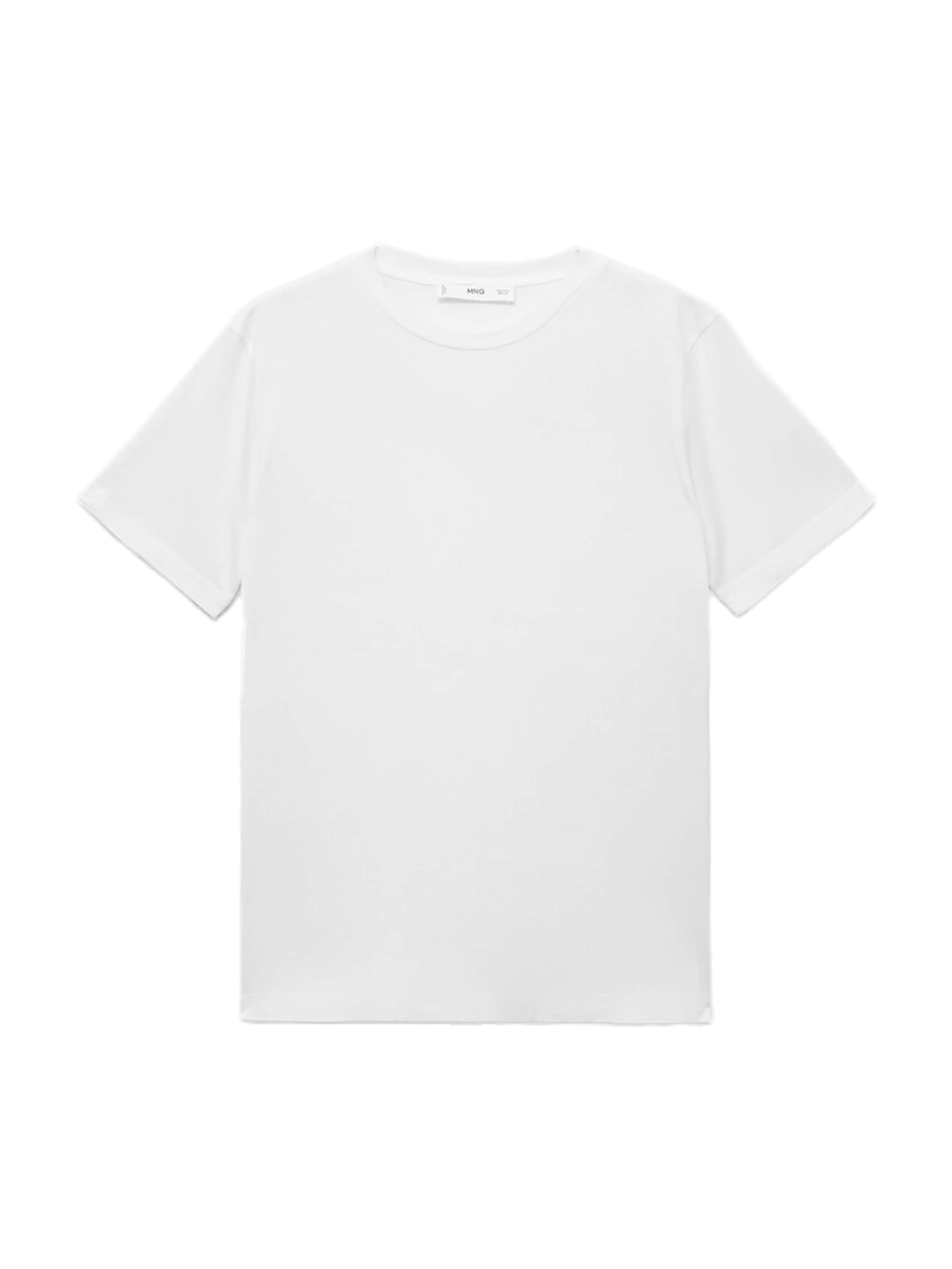 MANGO Тениска 'CHALS' в бяло: отпред
