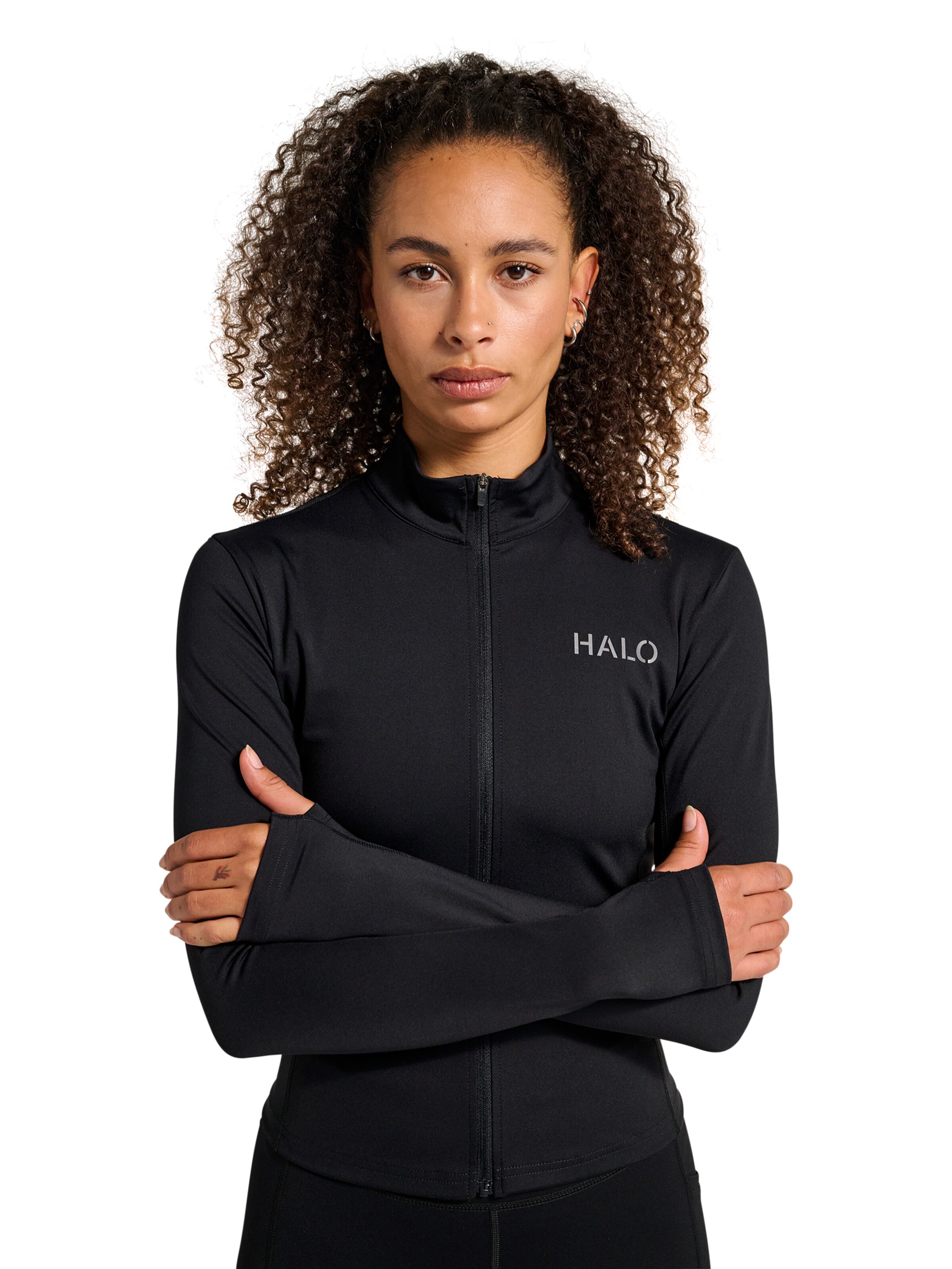 HALO Trainingsjack in Zwart: voorkant