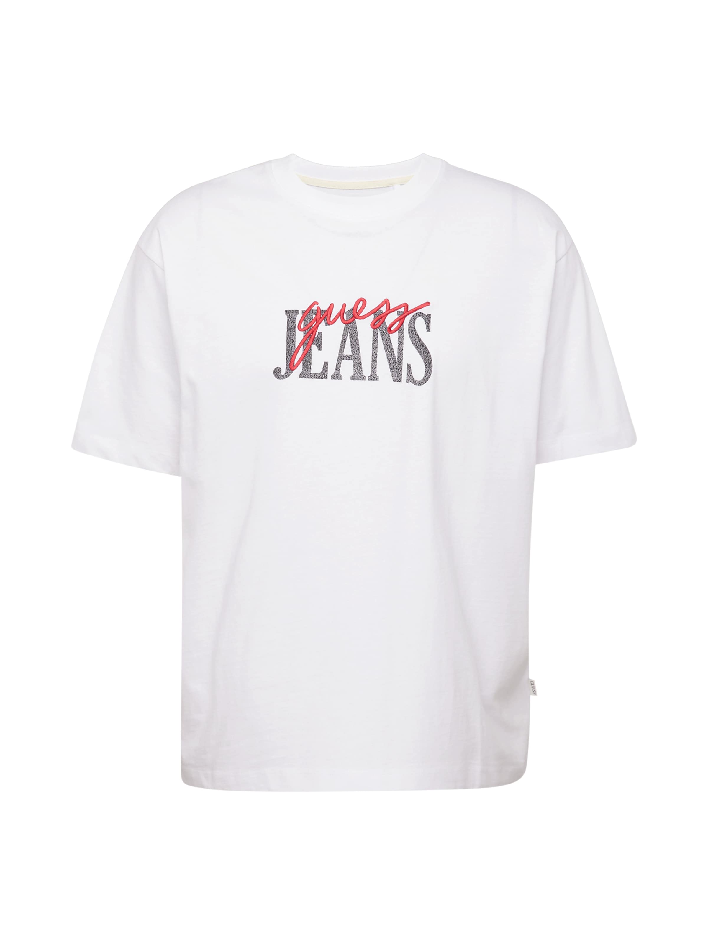 GUESS JEANS Majica | bela barva: sprednja stran