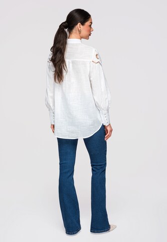 Ombre Blouse in White