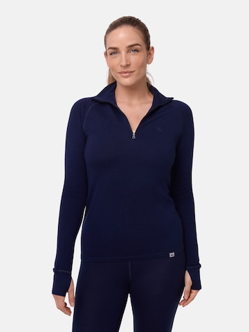 T-shirt fonctionnel 'Merino Halfzip' DANISH ENDURANCE en bleu : devant
