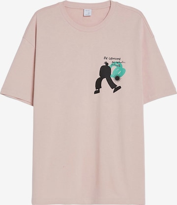 T-Shirt Bershka en rose : devant