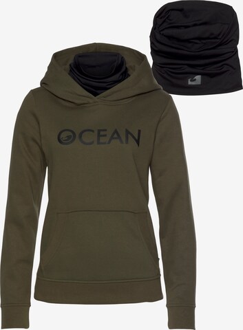 OCEAN SPORTSWEAR Set: Sweatshirt + Schal in Grün: predná strana