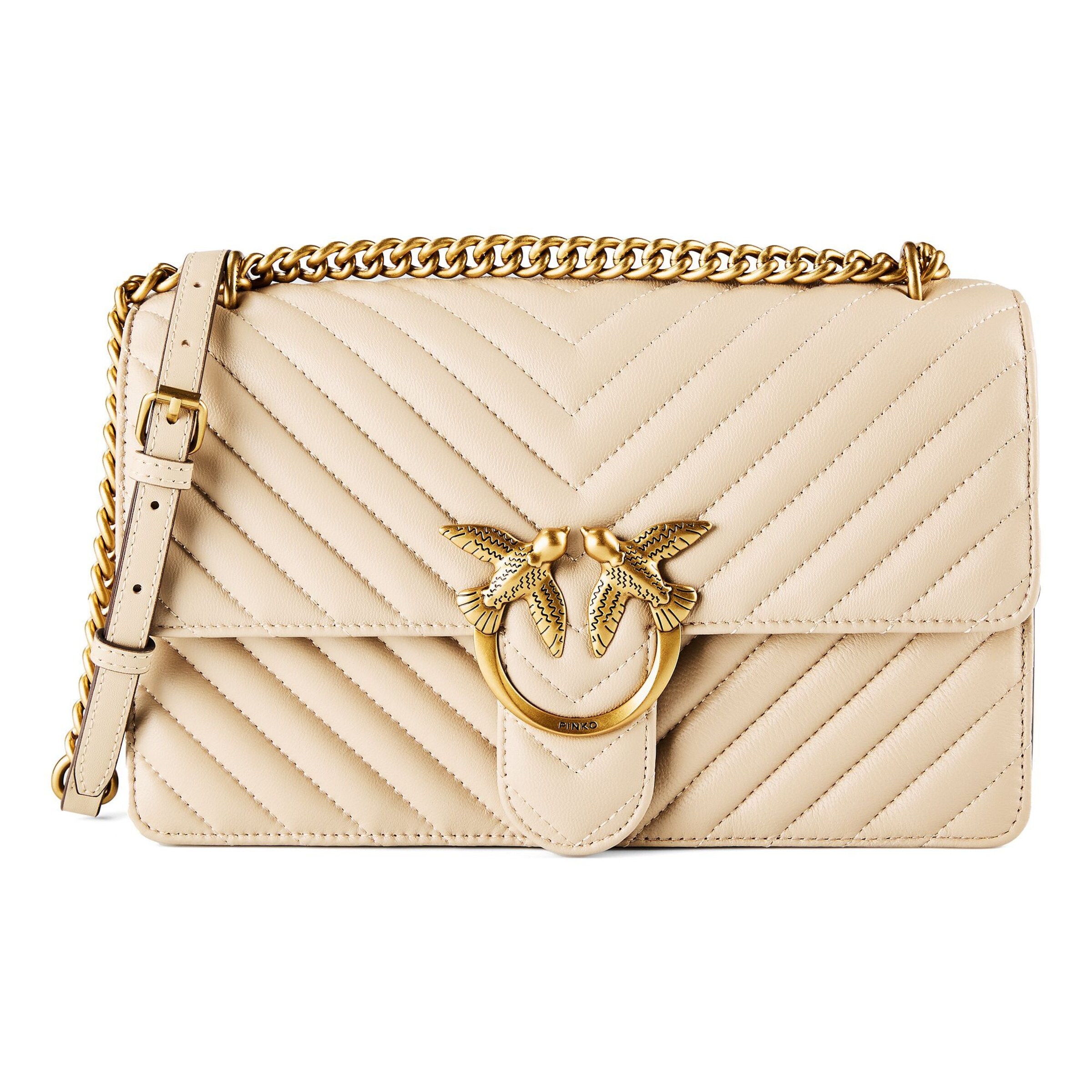PINKO Crossbody bag 'Love One' in Beige: front