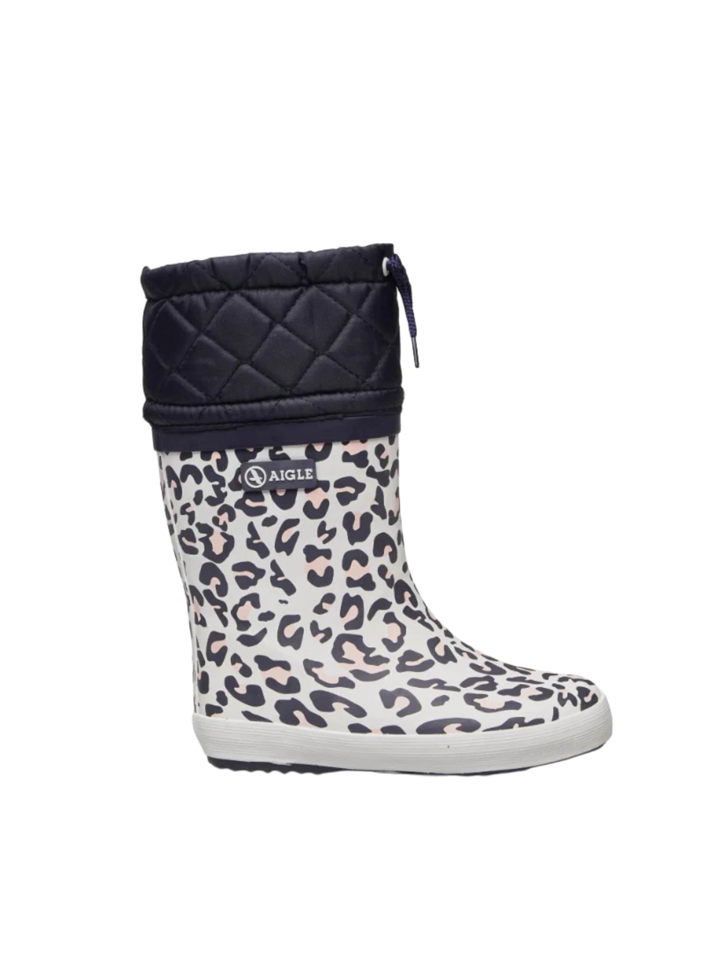 Stivale di gomma 'GIBOULEE PRINT' di AIGLE in bianco: frontale