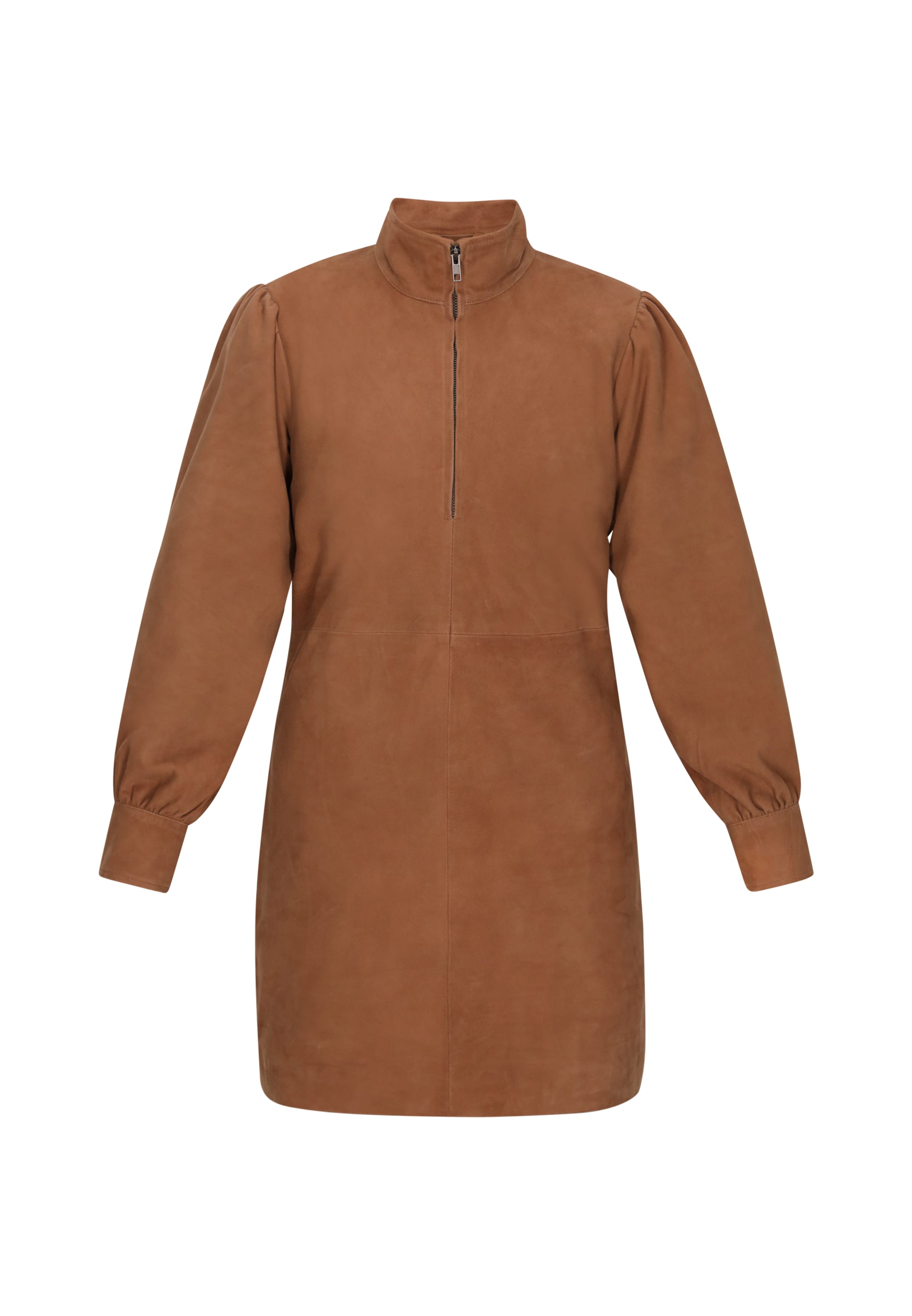 DreiMaster PREMIUM Kleid in Braun: Vorderseite