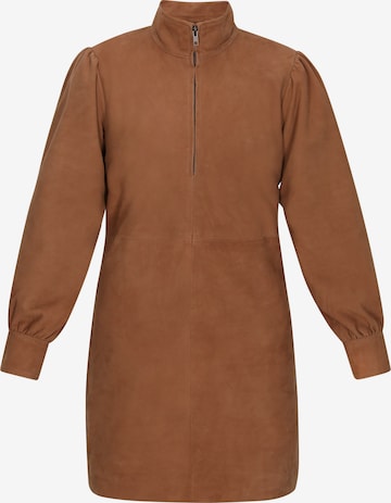 DreiMaster PREMIUM Kleid in Braun: Vorderseite