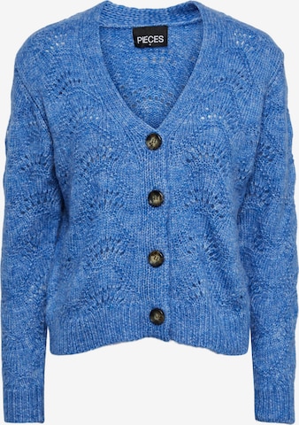 PIECES Knit Cardigan 'Bibbi' in Blue: front
