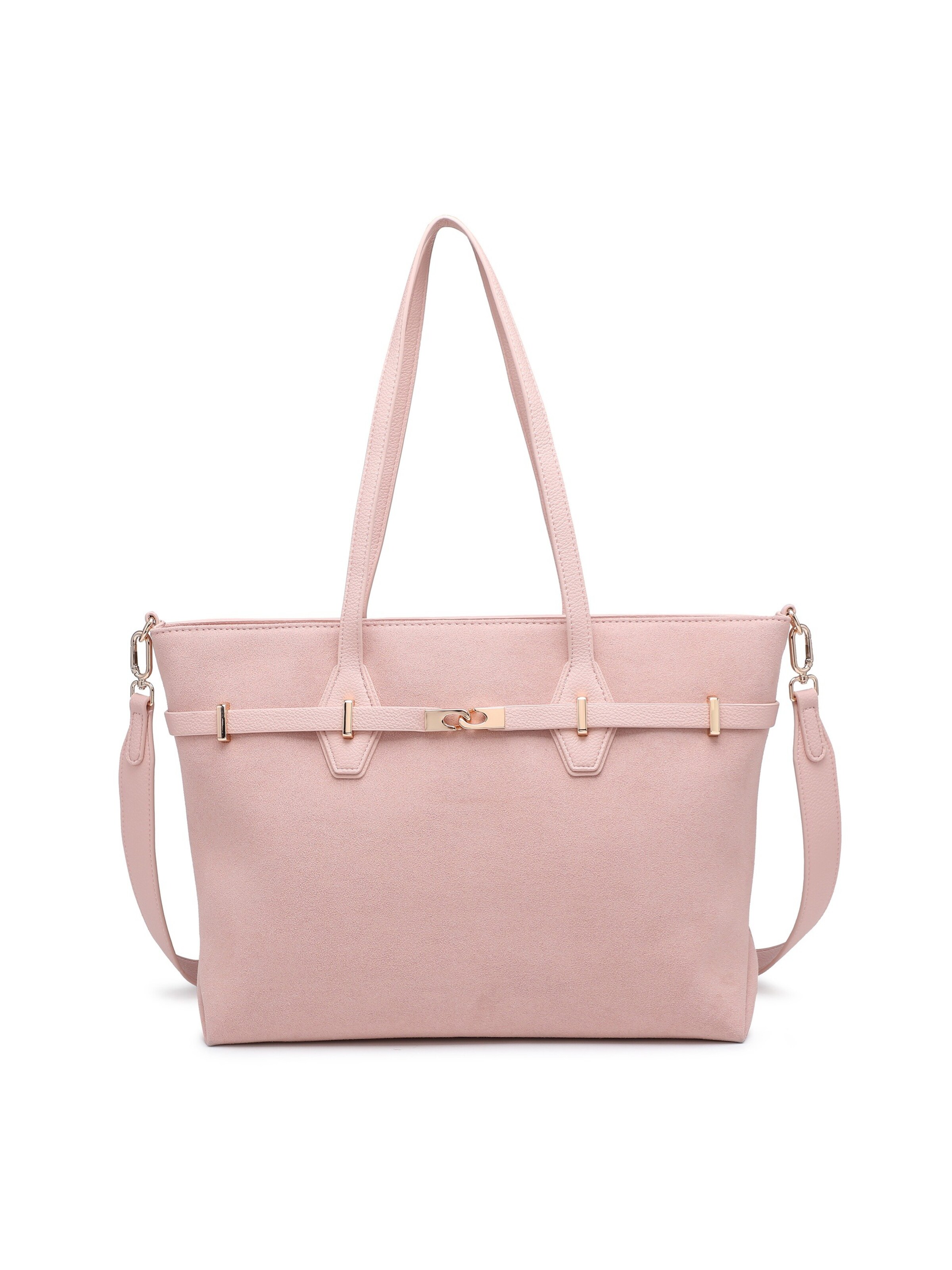 Borsa a mano 'Borsa a Mano Donna Ecopelle - Modello KSD52134 con Tracolla Staccabile' di Kassandra in rosa: frontale