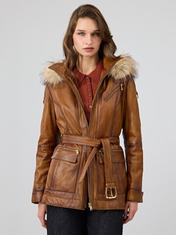 Derimod Between-season jacket 'Donatella' in Brown