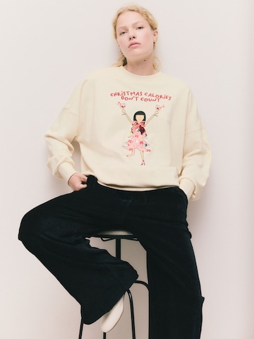 Next Mikina 'Calories Dont Count' – béžová