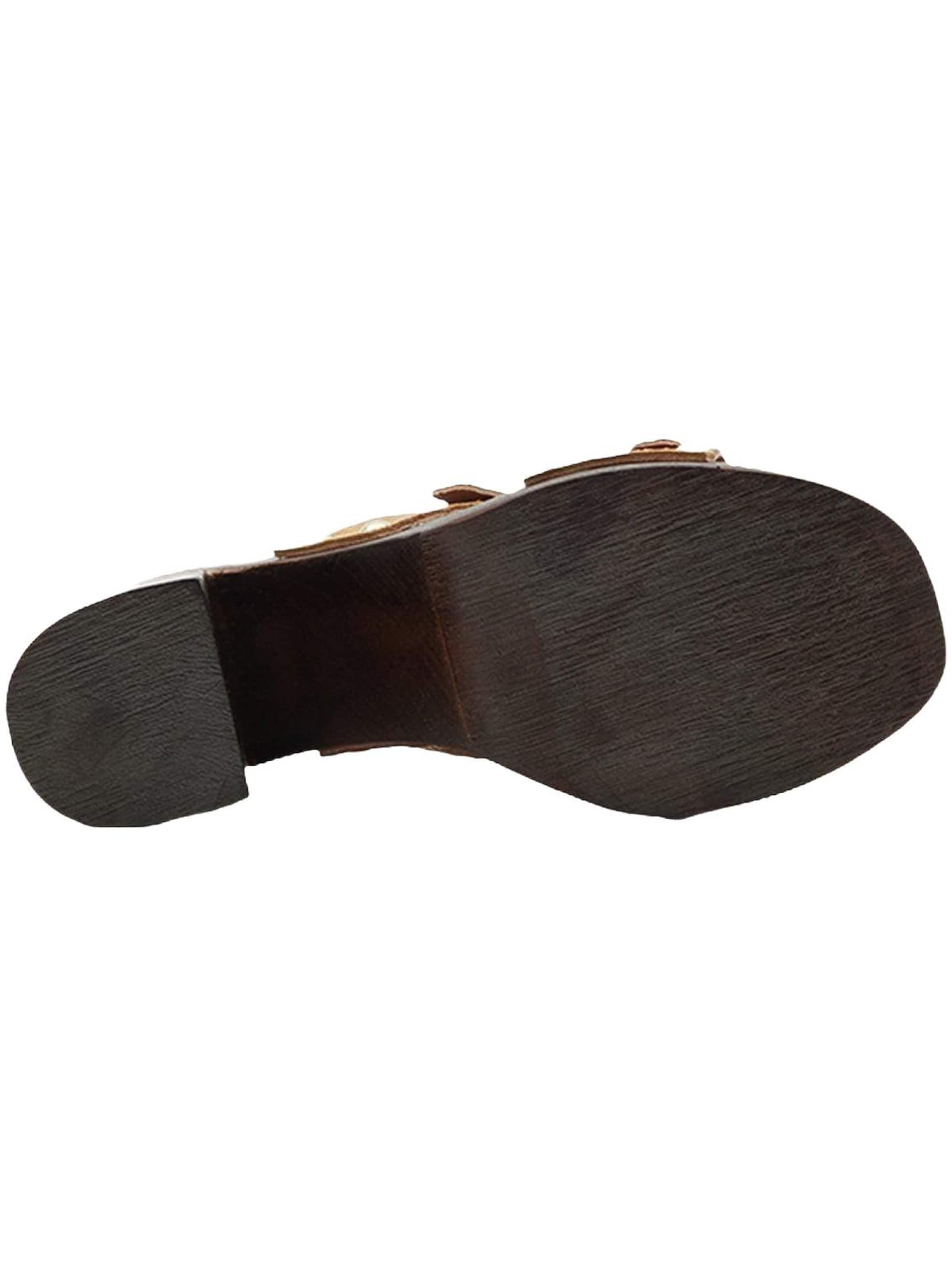Desa - Zapatillas de casa 'DESA Damen-Plateausandalen aus Wildleder mit Doppelschnalle' en marrón