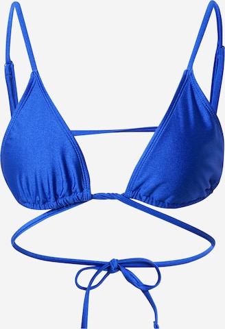 Public Desire Triangle Bikini Top in Blue: front