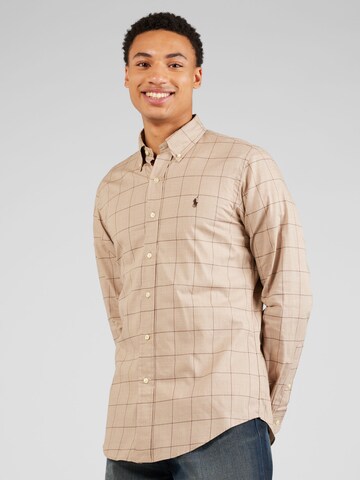 Polo Ralph Lauren Regular fit Overhemd in Bruin: voorkant