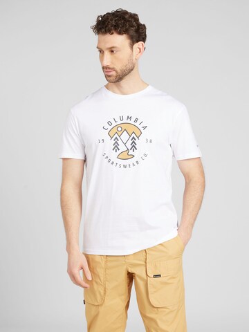 T-Shirt fonctionnel 'Rapid Ridge' COLUMBIA en blanc : devant