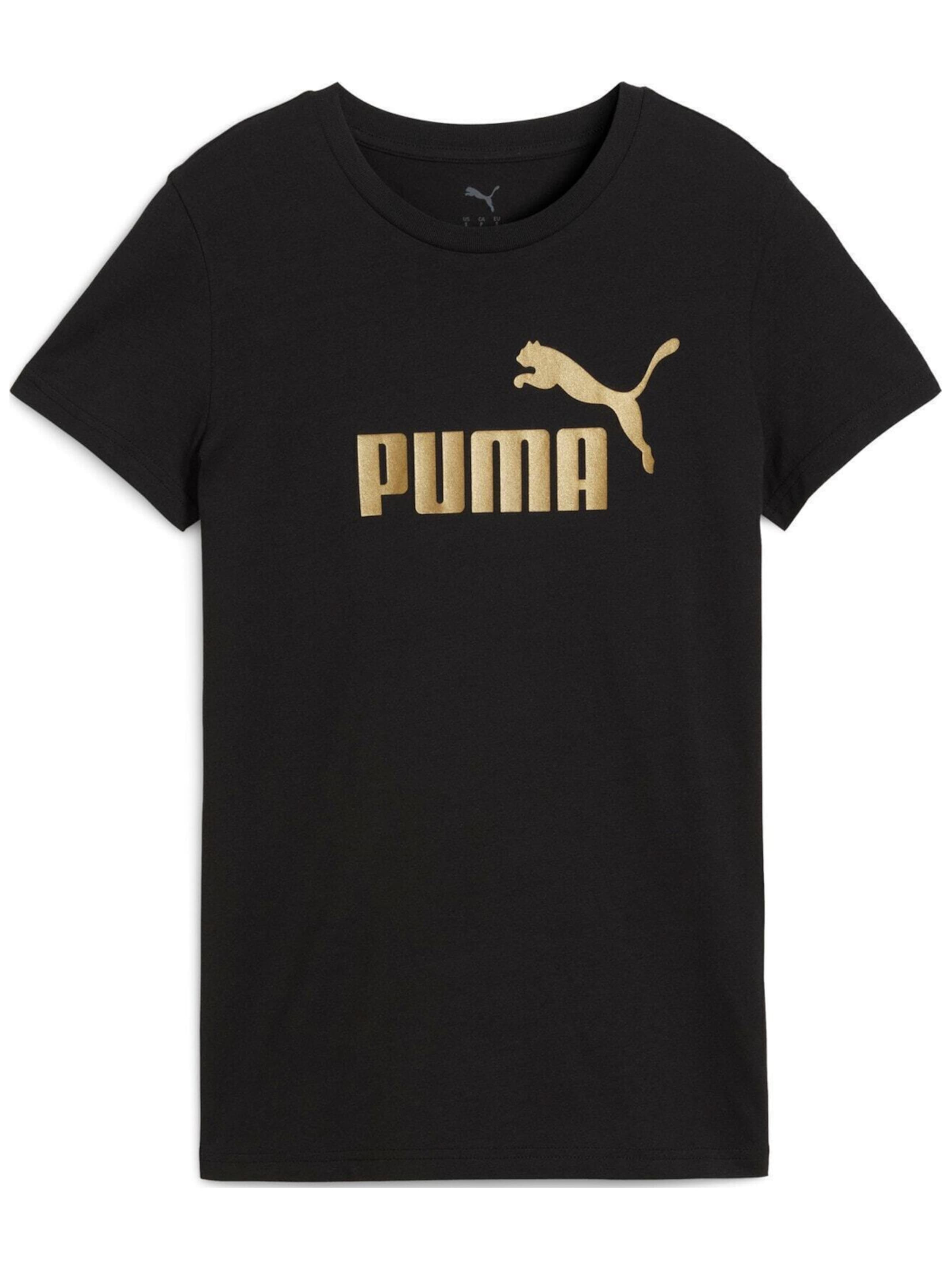 PUMA - Camiseta 'Puma Ess Metallic No. 1 Logo Tee' en negro: frente