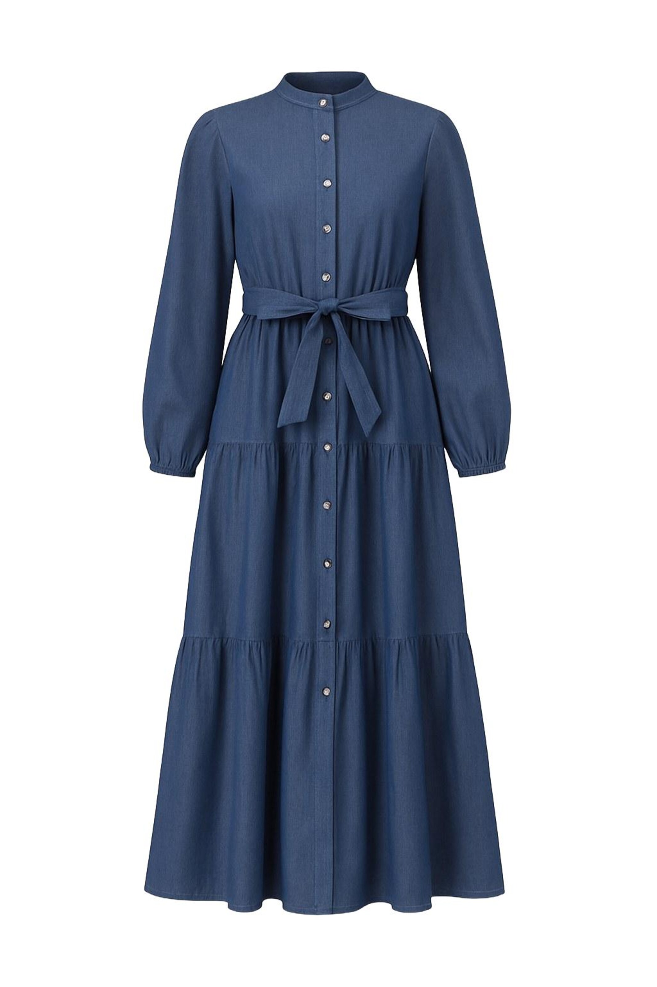 MODAMIHRAM Shirt dress in Blue: front