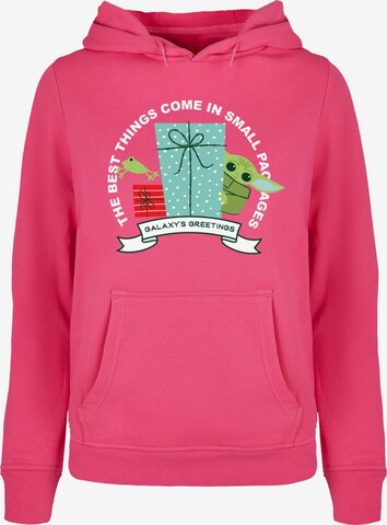 ABSOLUTE CULT Sweatshirt 'The Mandalorian - Galaxy's Greetings' in Pink: front
