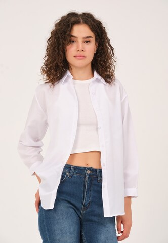 Camicia da donna di Giorgio di Mare in bianco: frontale