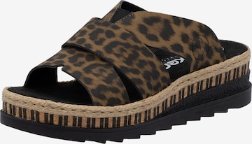 Rieker Mules in Brown: front