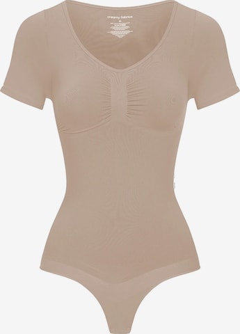 cfab (formerly creamy fabrics) Shaping bodysuit 'T-Shirt Bodysuit Sculpting Shapewear mit String' in Beige: front