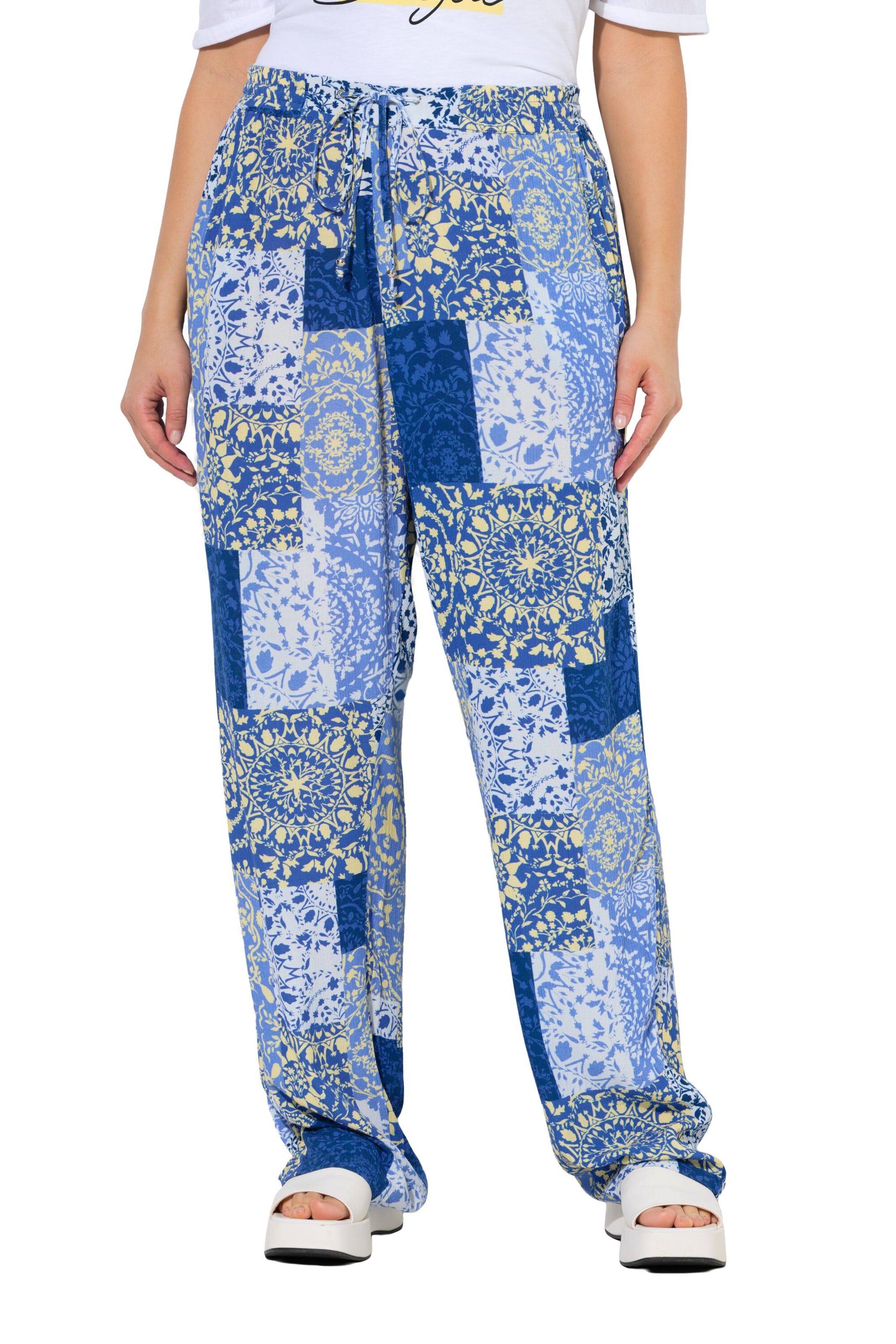Ulla Popken Regular Broek in Blauw: voorkant