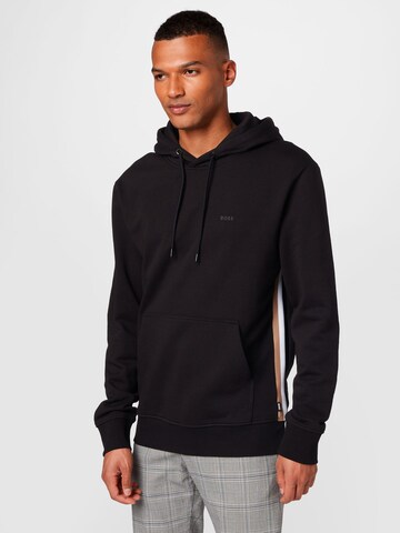 BOSS Sweatshirt 'Seeger 83' in Schwarz: predná strana