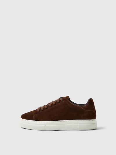 SELECTED HOMME Baskets basses 'SLHDavid' en chocolat, Vue avec produit