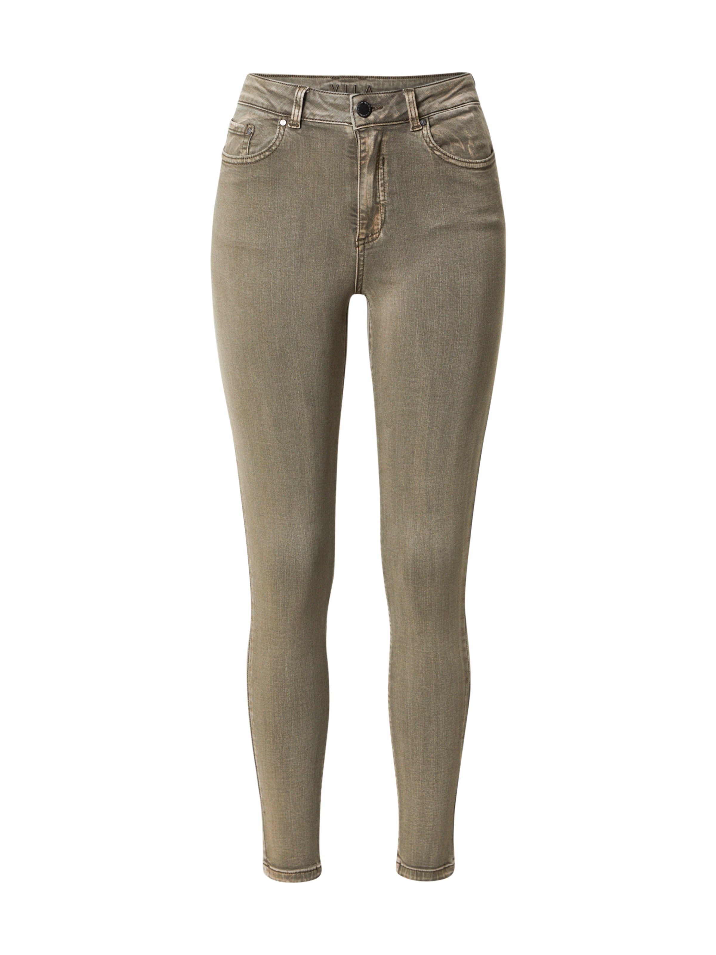 VILA Skinny Jeans 'AMY' i brun: framsida
