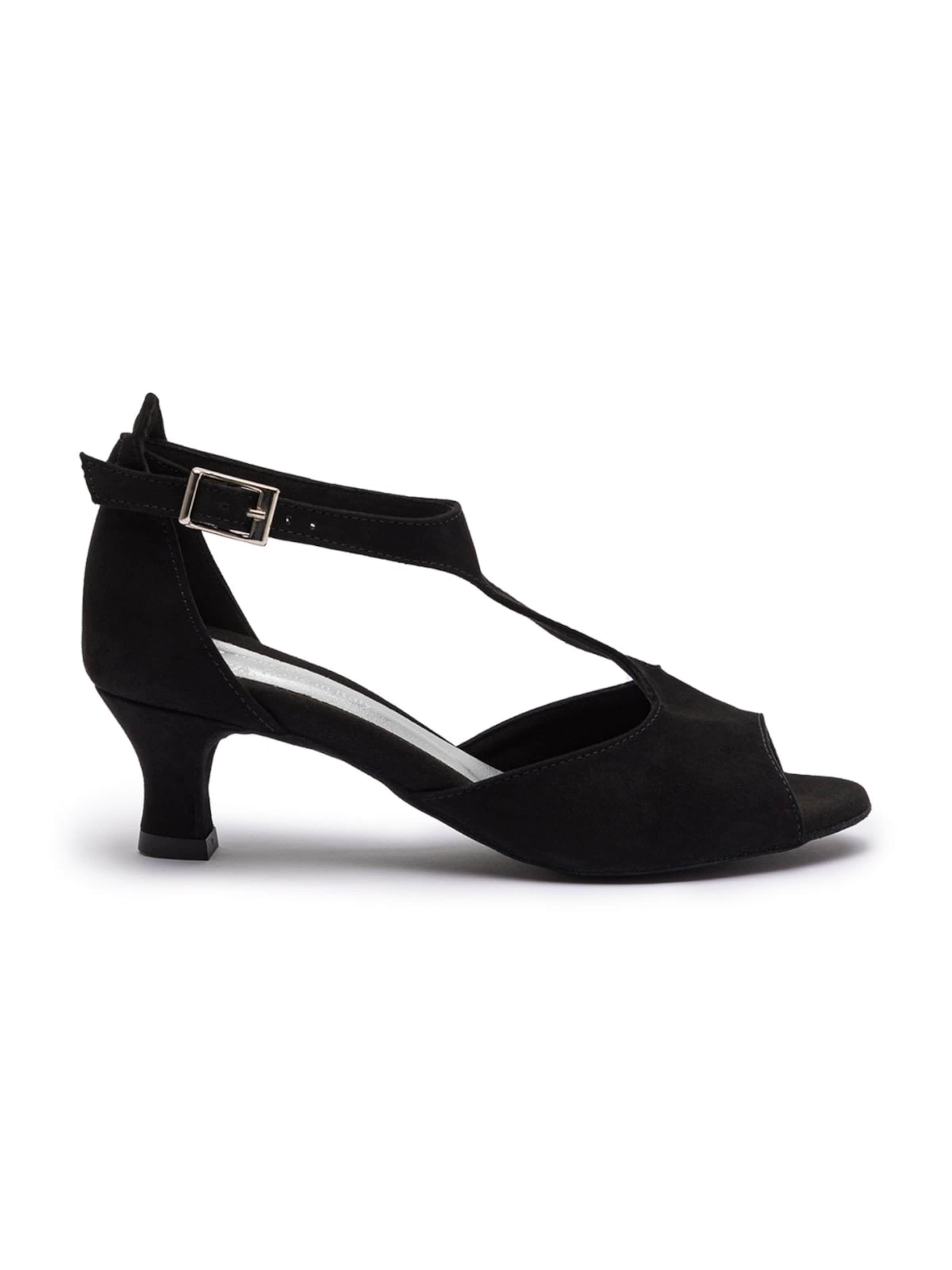 Dancing Queens Strap Sandals 'Grace Serenity Tanzschuhe Wildleder - Absatz 5.0 cm flare' in Black: front